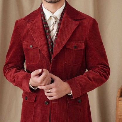 Corduroy Slim-fit Safari Jacket