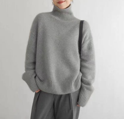 Minimalist Turtleneck Wool Sweater