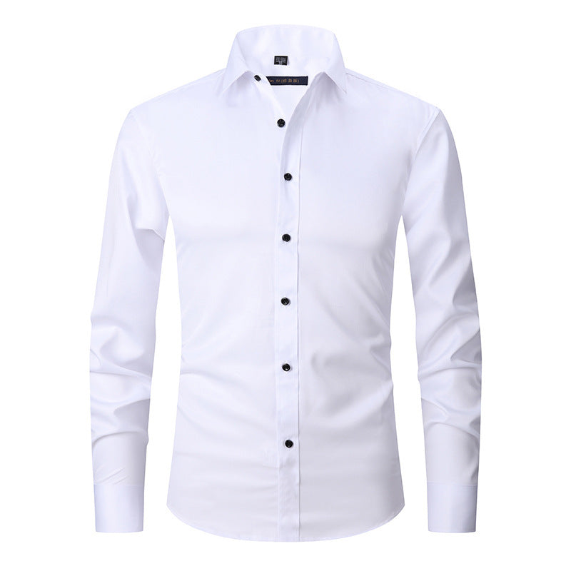 Fashion Shirt Top Slim Solid Color Stretch Shirt