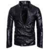 Long Sleeve Zipper Cardigan Leather Jacket