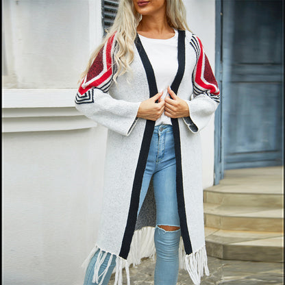 Simple Tassel Sweaters Fashion Cardigan Coat