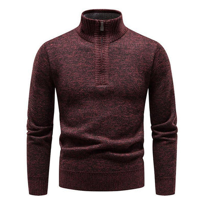 Slim Fit Pullover with Half High Zipper