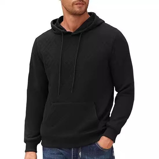 Quilted Hooded Long-Sleeve Sweater