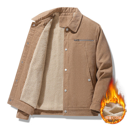 Corduroy Side Seam Pocket Coat