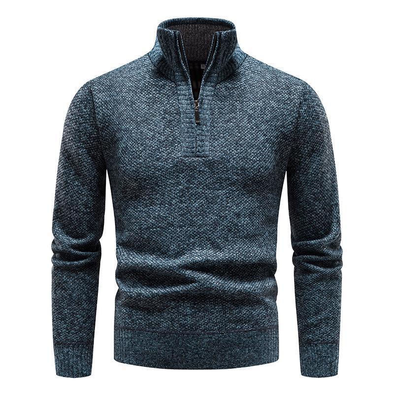 Slim Fit Pullover with Half High Zipper