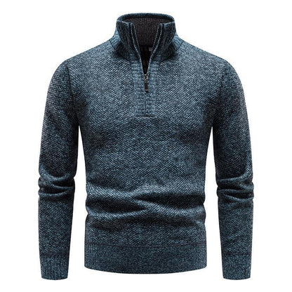 Slim Fit Pullover with Half High Zipper