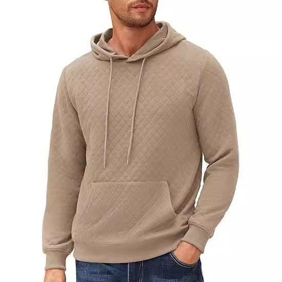 Quilted Hooded Long-Sleeve Sweater