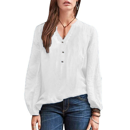 Retro Cotton Linen Pullover Shirt