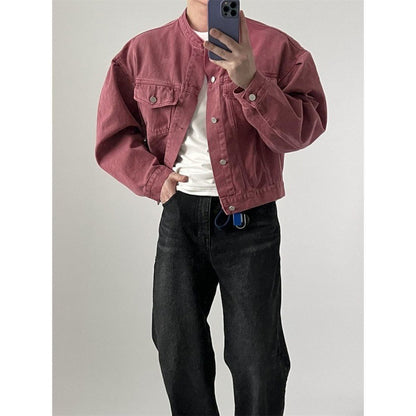 Loose Lapel Short Denim Thick Cotton Jacket