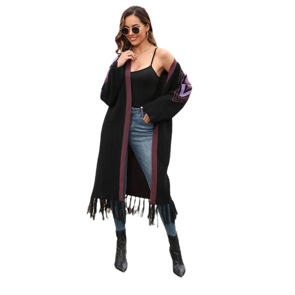 Simple Tassel Sweaters Fashion Cardigan Coat