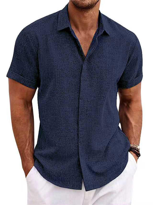 Men's Short Sleeve Standing Collar Polo Shirt