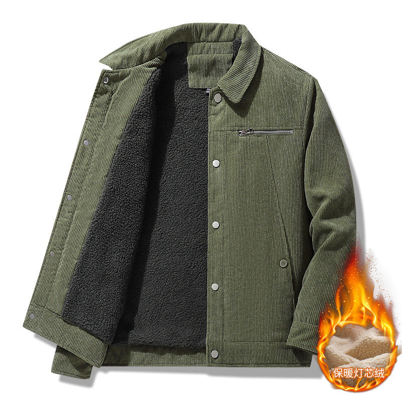 Corduroy Side Seam Pocket Coat