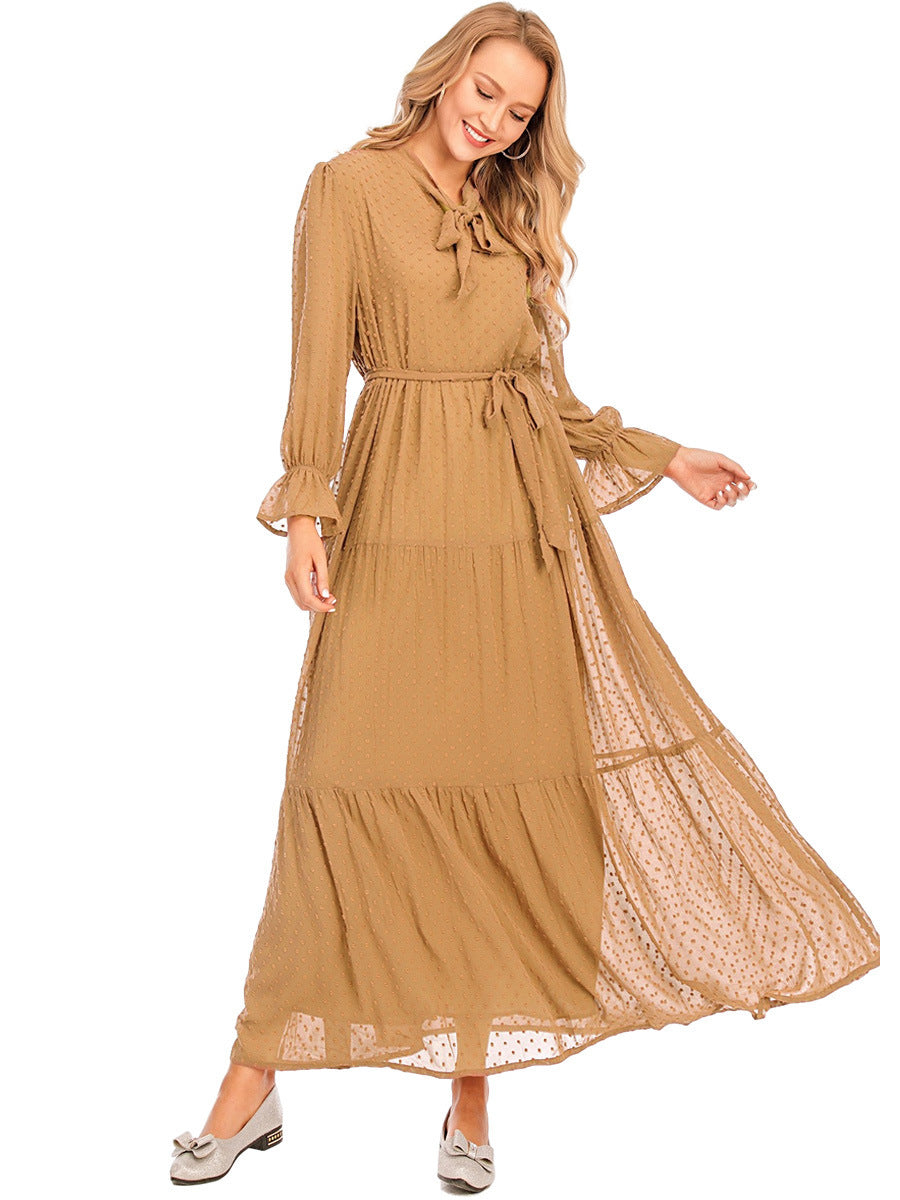 Women's Patchwork Long Sleeved Fashionable Dress