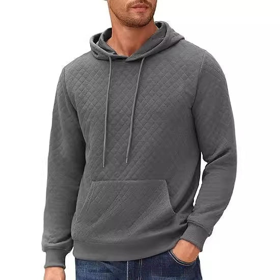 Quilted Hooded Long-Sleeve Sweater