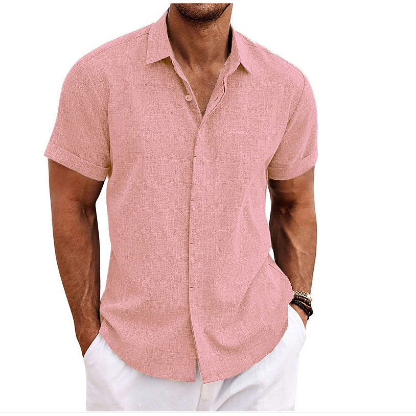 Men's Short Sleeve Standing Collar Polo Shirt