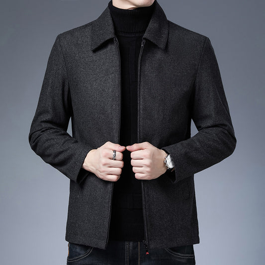 Polo Collar Jacket Zipper Coat