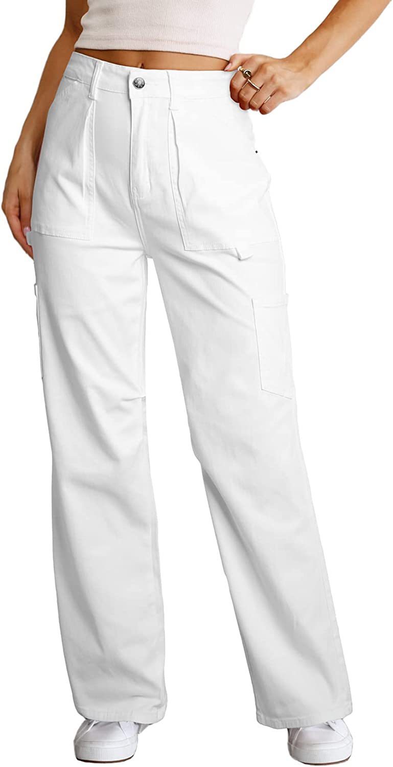 High Waist Tooling Pants Wide Leg With Pocket