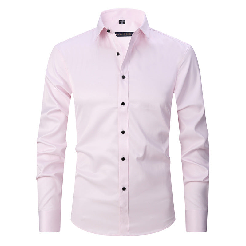 Fashion Shirt Top Slim Solid Color Stretch Shirt