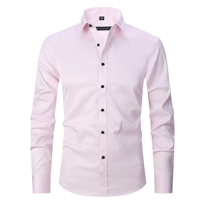 Fashion Shirt Top Slim Solid Color Stretch Shirt