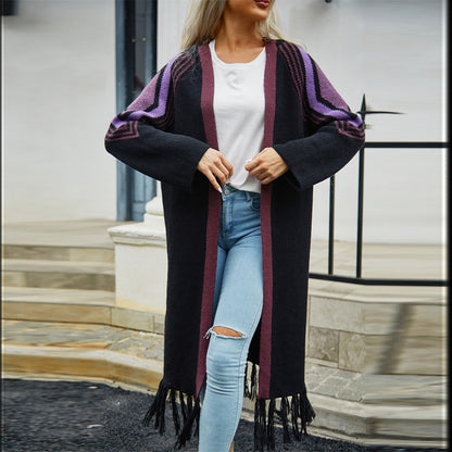 Simple Tassel Sweaters Fashion Cardigan Coat