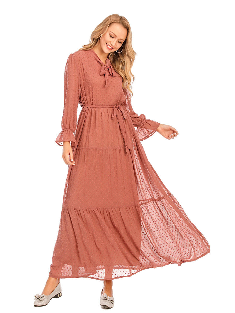 Women's Patchwork Long Sleeved Fashionable Dress