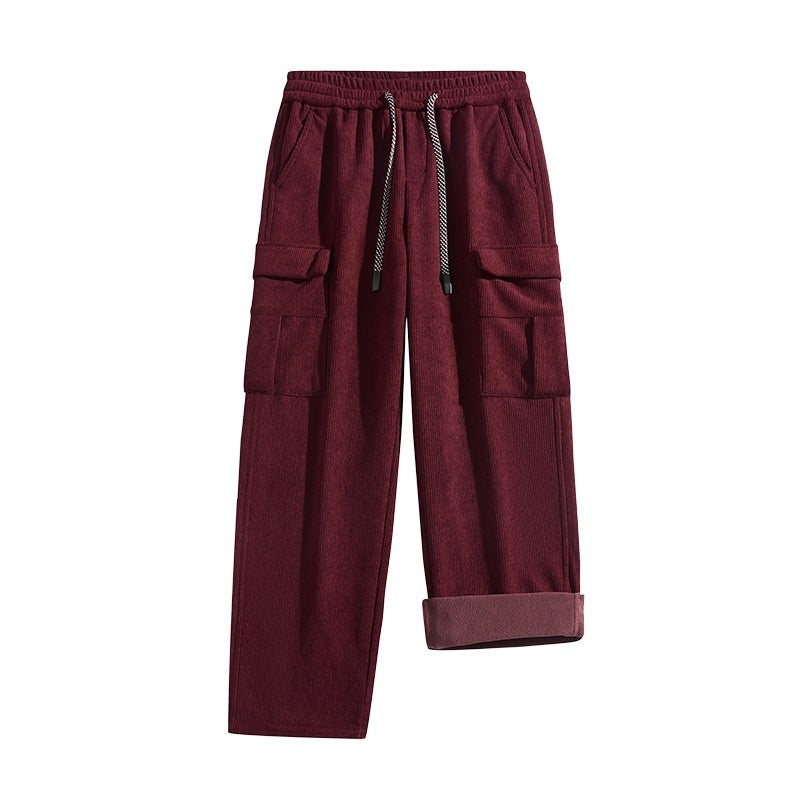 Men’s American Retro Straight-Fit Polyester Pants