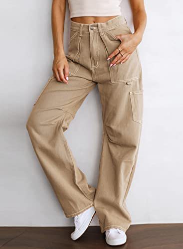 High Waist Tooling Pants Wide Leg With Pocket