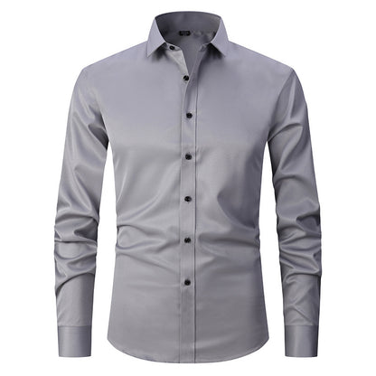 Fashion Shirt Top Slim Solid Color Stretch Shirt