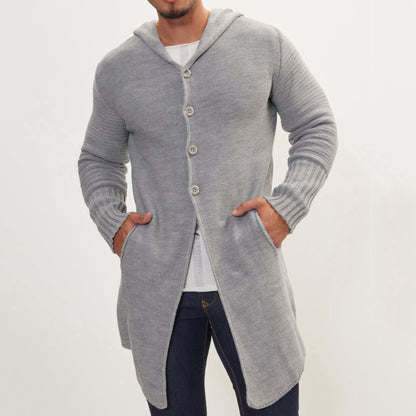 Mid-Length Pocket Cardigan Coat