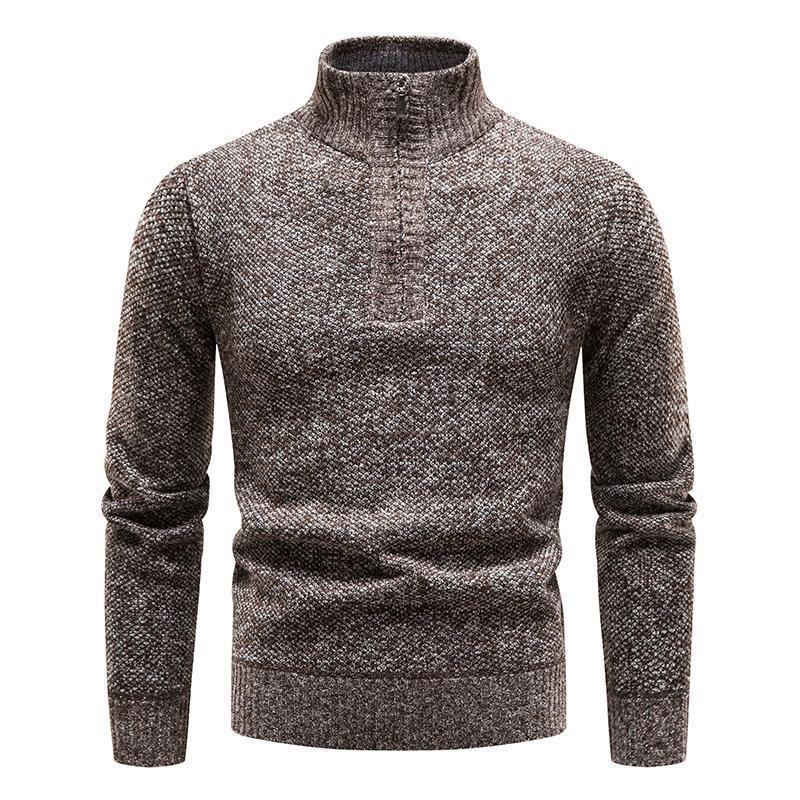 Slim Fit Pullover with Half High Zipper