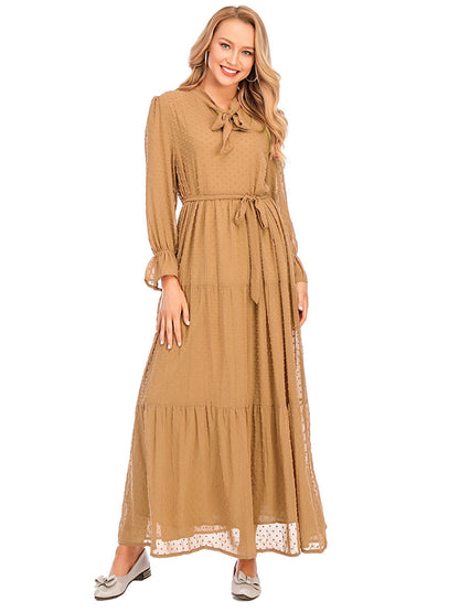 Women's Patchwork Long Sleeved Fashionable Dress