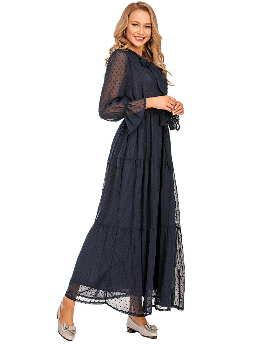 Women's Patchwork Long Sleeved Fashionable Dress