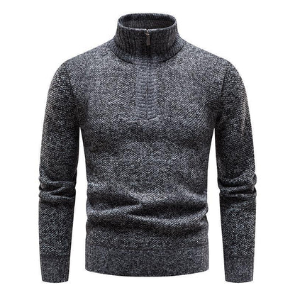 Slim Fit Pullover with Half High Zipper