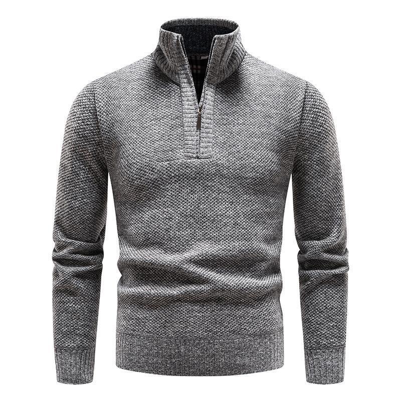 Slim Fit Pullover with Half High Zipper