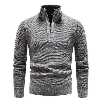 Slim Fit Pullover with Half High Zipper